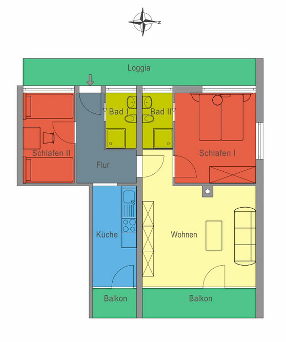 Ferienwohnung in Kellenhusen - Haus Sommerland EG 4 - Grundriss