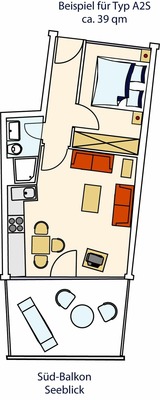 Ferienwohnung in Gr&ouml;mitz - STRANDIDYLL, 12 - Typ A2S - Bild 14