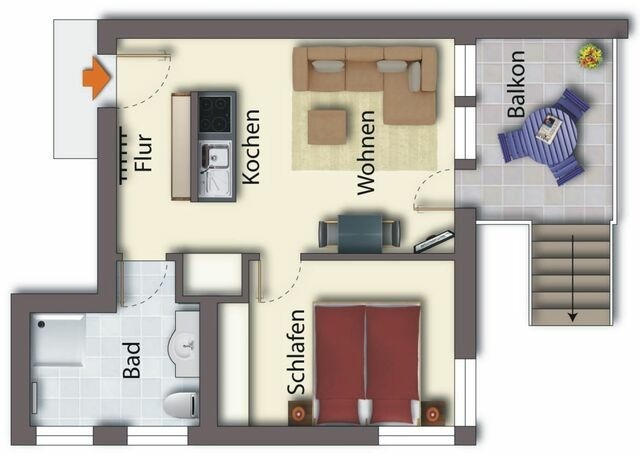 Ferienwohnung in Seebad Heringsdorf - (Brise) Villa Marlen App. 04 - Bild 16